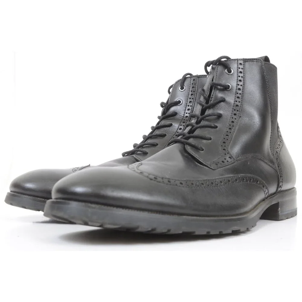 Aldo Toney Mens 10 Wingtip Black Leather Chukka Boot Preppy Business Dressy